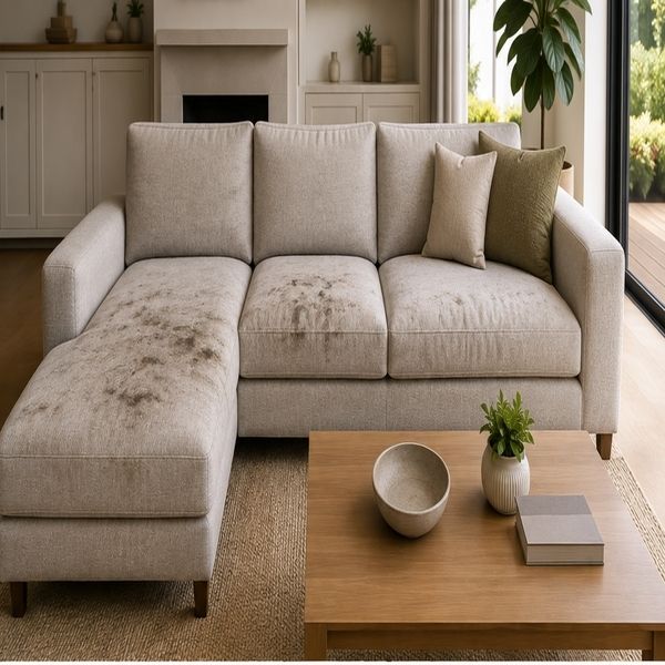 Sofa before upholstery cleaning in Seddon